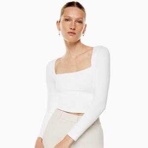 Babaton White Squareneck Contour Top